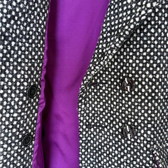 Alice+ Olivia Women's Black and White Polka Dot Pea Coat - Picture 7 of 10